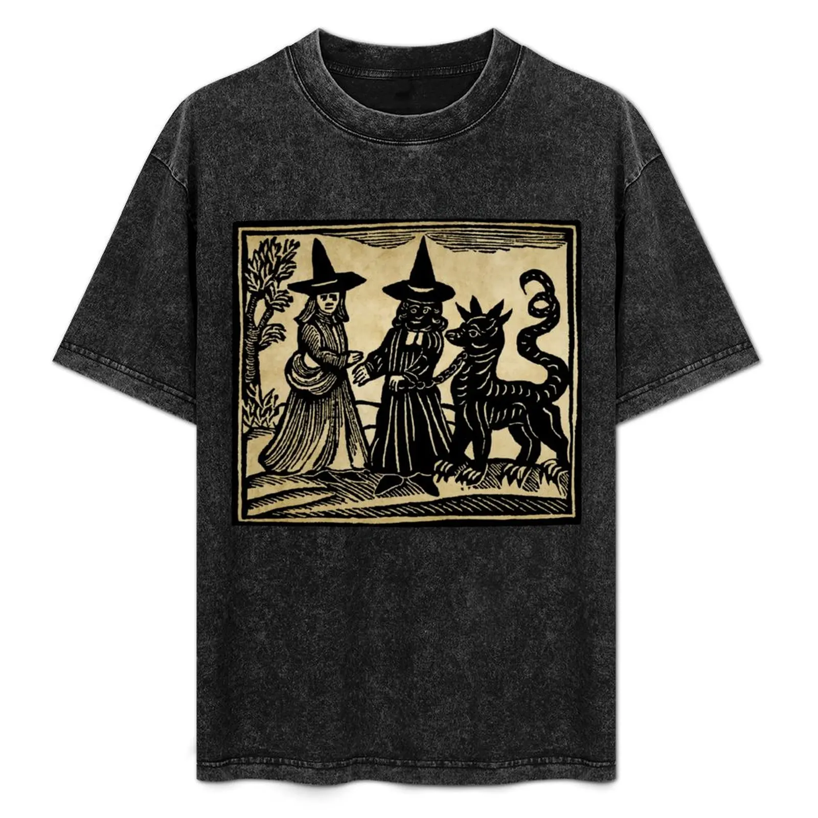 A white-faced witch meeting a black-faced witch with her familiar(1720) woodcut print T-Shirt funny shirt cotton mens t shirts
A white-faced witch meeting a black-faced witch with her familiar(1720) woodcut print T-Shirt funny shirt cotton mens t shirts