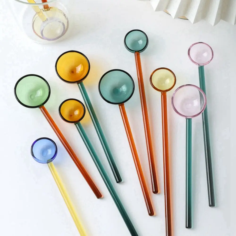 Colored Transparent Round Rod Glass Milk Spoon Dessert Kitchen Gadgets Tableware Stirrer Spoon Stirring Spoons
Colored Transparent Round Rod Glass Milk Spoon Dessert Kitchen Gadgets Tableware Stirrer Spoon Stirring Spoons