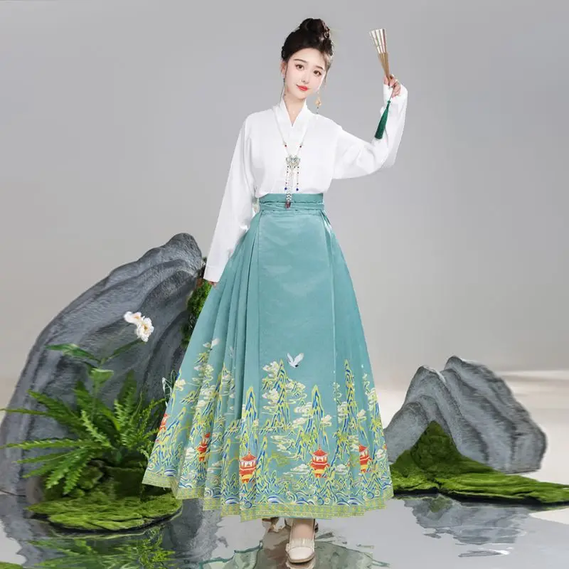 Original Hanfu Set - New Chinese Style Ming Dynasty Ma Mian Skirt with Embroidery Traditional Costume for Women Ancient Outfit
Original Hanfu Set - New Chinese Style Ming Dynasty Ma Mian Skirt with Embroidery Traditional Costume for Women Ancient Outfit