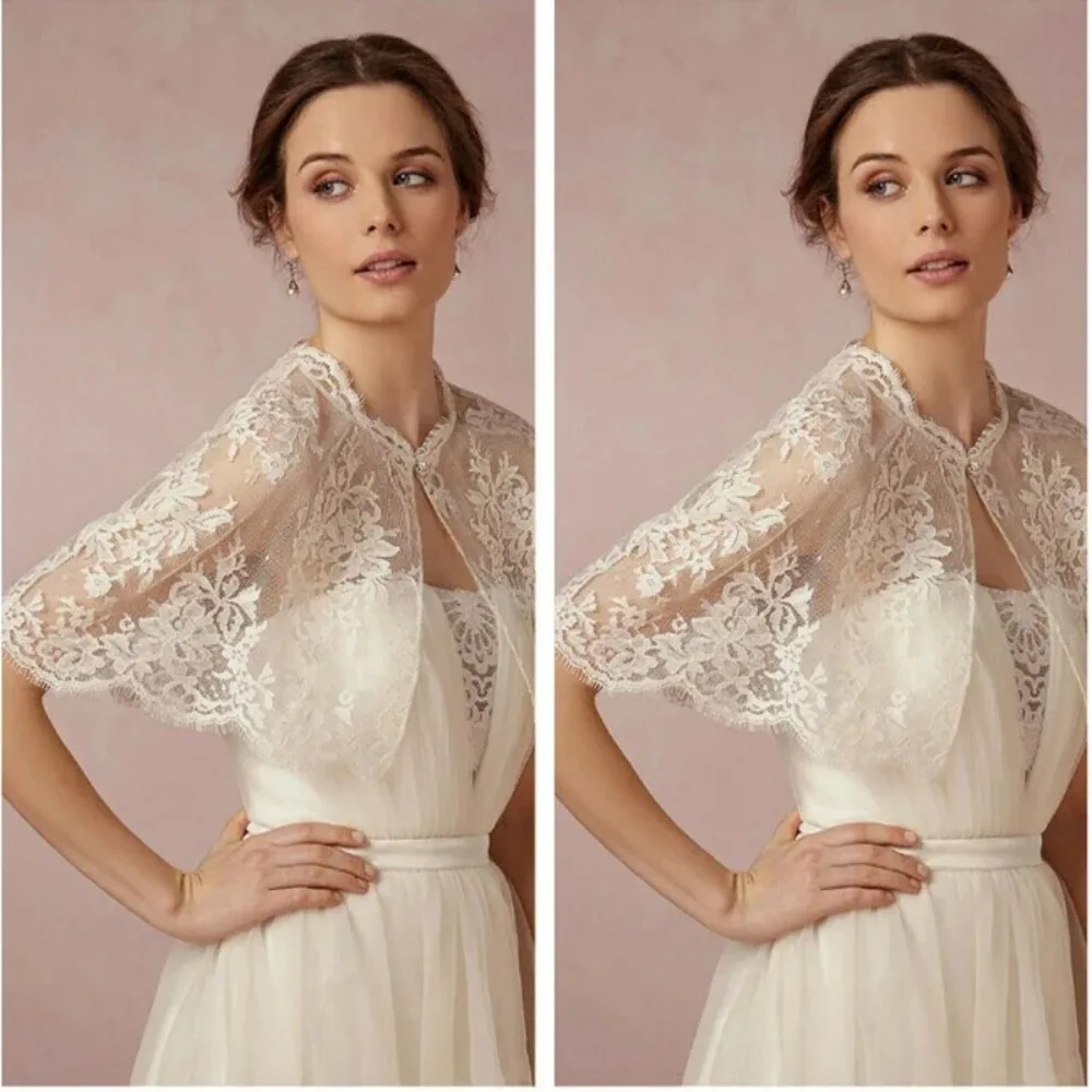 Lace Simple Wedding Lace Boleros Jackets Topper With Button Close Bridal Wrap
Lace Simple Wedding Lace Boleros Jackets Topper With Button Close Bridal Wrap