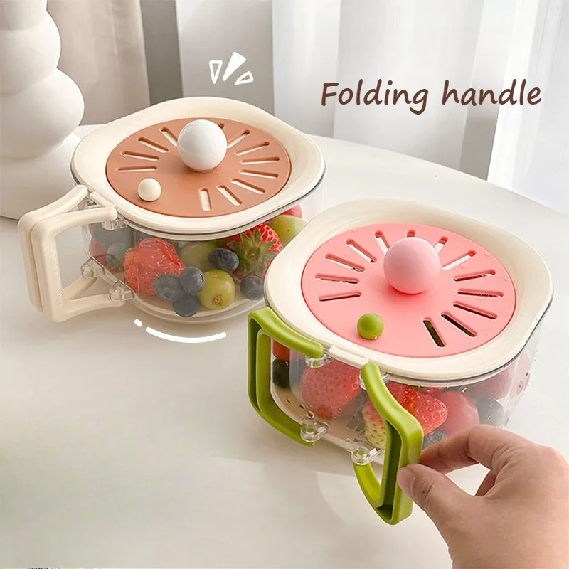 Multi Functional Drain Basket with Folding Handle Lid Fruit Vegetable Washing Tool Bilayer Drain Basket Household Fruit Bowl
Multi Functional Drain Basket with Folding Handle Lid Fruit Vegetable Washing Tool Bilayer Drain Basket Household Fruit Bowl