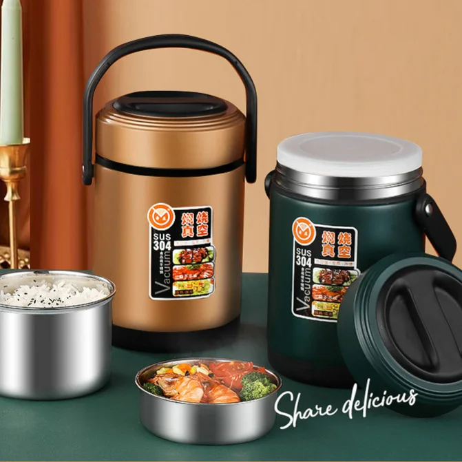Corjane Stainless Steel Insulated Lunch Box Sealed Leakproof Meal Bucket for Office Workers Modern Simple round Shape Food Co...
Corjane Stainless Steel Insulated Lunch Box Sealed Leakproof Meal Bucket for Office Workers Modern Simple round Shape Food Co...