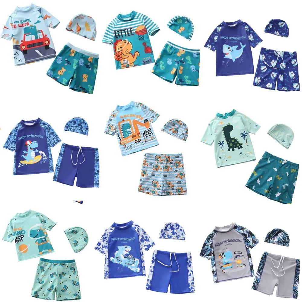 Summer Dinosaur Shark Cartoon Print Kids Boys Swimwear Children's Split Three-piece Swimsuit Surfing Suit For Baby Boy Beachwear
Summer Dinosaur Shark Cartoon Print Kids Boys Swimwear Children's Split Three-piece Swimsuit Surfing Suit For Baby Boy Beachwear