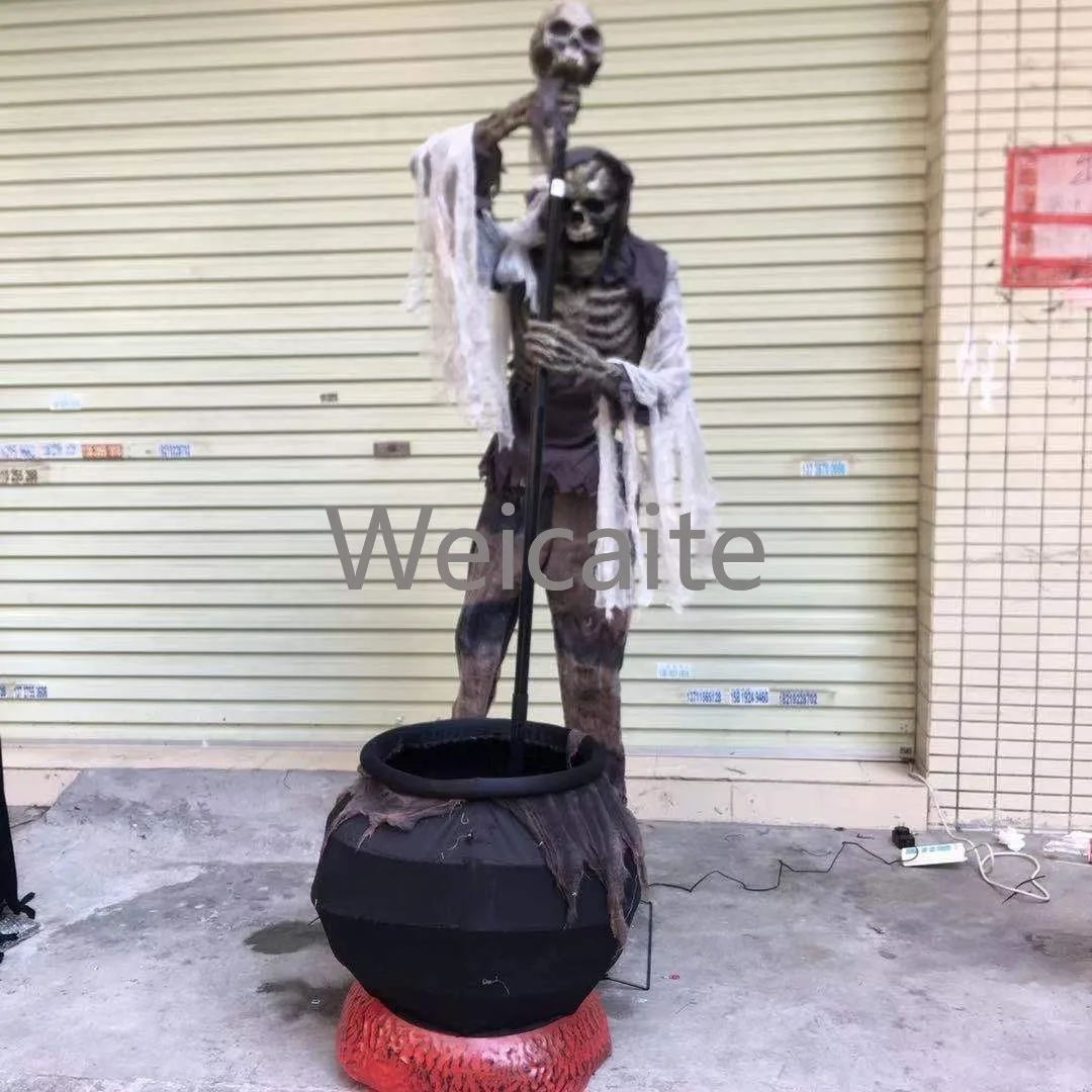 190Cm Halloween Horror Glow Vocal Cords Action Skull Electric Standing Big Ghost Scene Props
190Cm Halloween Horror Glow Vocal Cords Action Skull Electric Standing Big Ghost Scene Props
