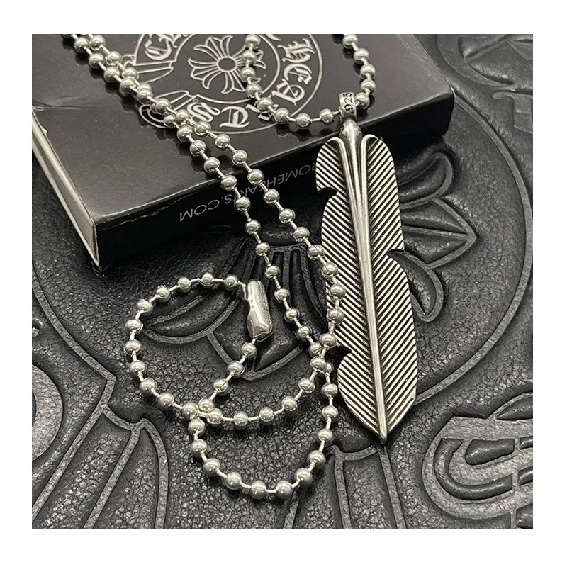 Punk Hip Hop Feather Necklace Thai Silver Vintage Sweater Chain Premium Autumn and Winter Jewelry Accessories Jewelry
Punk Hip Hop Feather Necklace Thai Silver Vintage Sweater Chain Premium Autumn and Winter Jewelry Accessories Jewelry