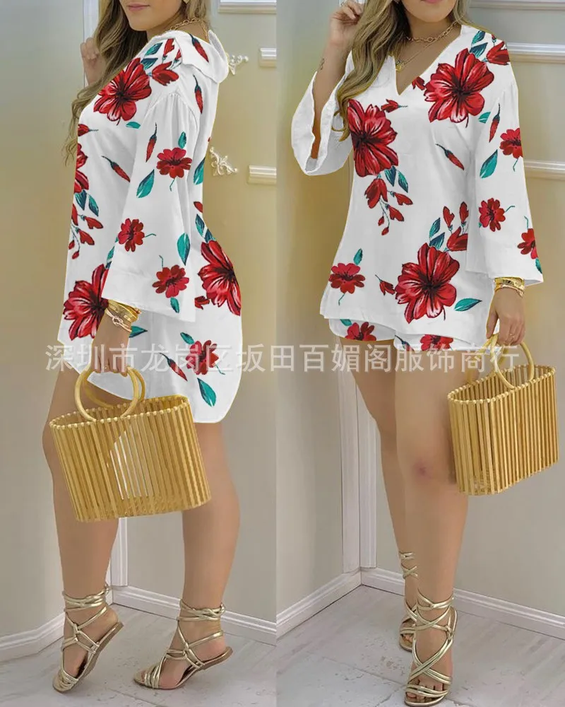 2026 Spring/Summer New Collection in Stock Women's Fashion Horn Sleeve V-neck Top and Shorts Fashion Women 2-piece Set
2026 Spring/Summer New Collection in Stock Women's Fashion Horn Sleeve V-neck Top and Shorts Fashion Women 2-piece Set