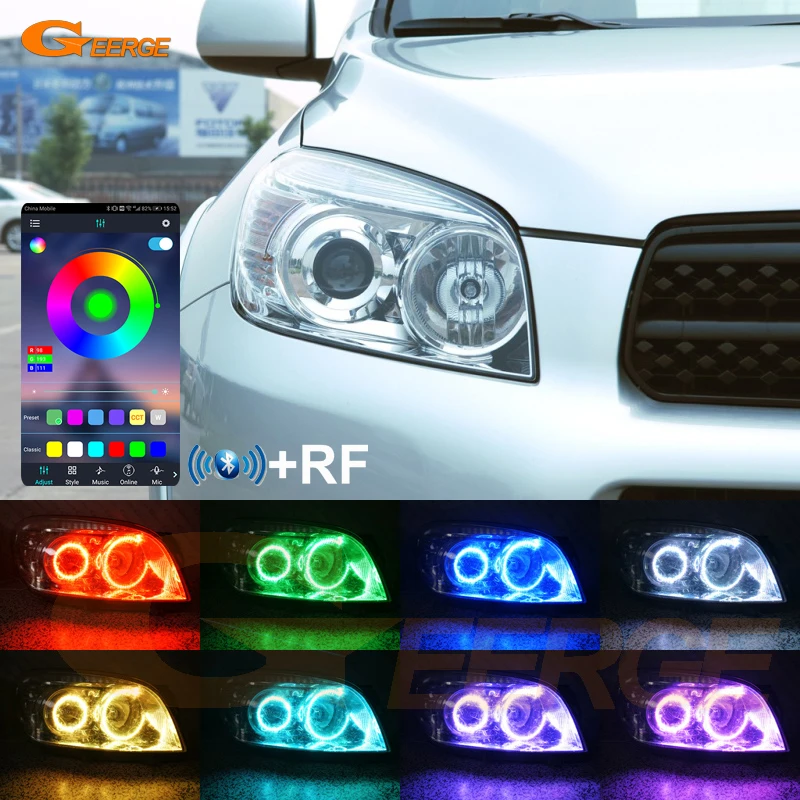 Для Toyota Rav 4 Rav4 III 2005 2006 2007 2008 RF Remote BT App Ультра яркий многоцветный RGB светодиодный комплект Angel Eyes Halo Rings
Для Toyota Rav 4 Rav4 III 2005 2006 2007 2008 RF Remote BT App Ультра яркий многоцветный RGB светодиодный комплект Angel Eyes Halo Rings