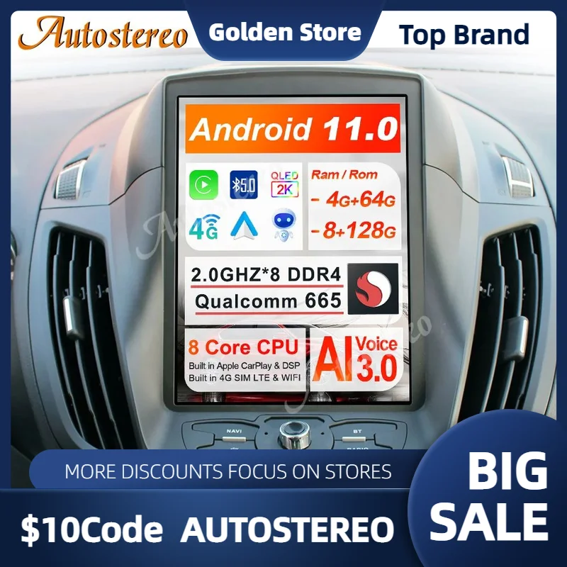 Вертикальный экран Android 11 8 + 128 для Ford KUGA 2013-2019 Tesla Style Автомобильный GPS-навигатор головное устройство мультимедийный плеер Авто Стерео
Вертикальный экран Android 11 8 + 128 для Ford KUGA 2013-2019 Tesla Style Автомобильный GPS-навигатор головное устройство мультимедийный плеер Авто Стерео