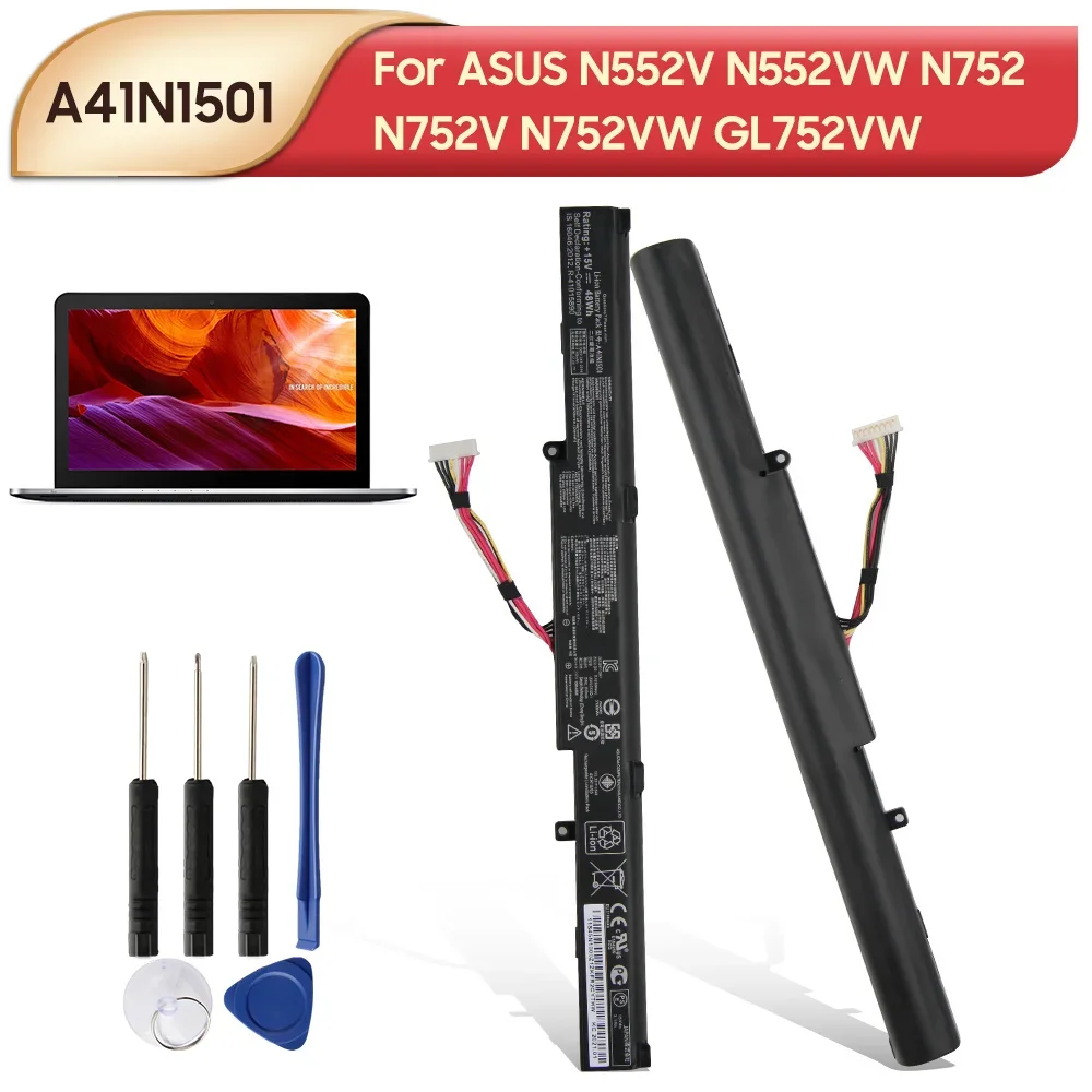 Оригинальный запасной аккумулятор A41N1501 A41LK9H для ASUS N552V N552VW N752 N752V N752VW GL752VW GL752V CA
Оригинальный запасной аккумулятор A41N1501 A41LK9H для ASUS N552V N552VW N752 N752V N752VW GL752VW GL752V CA