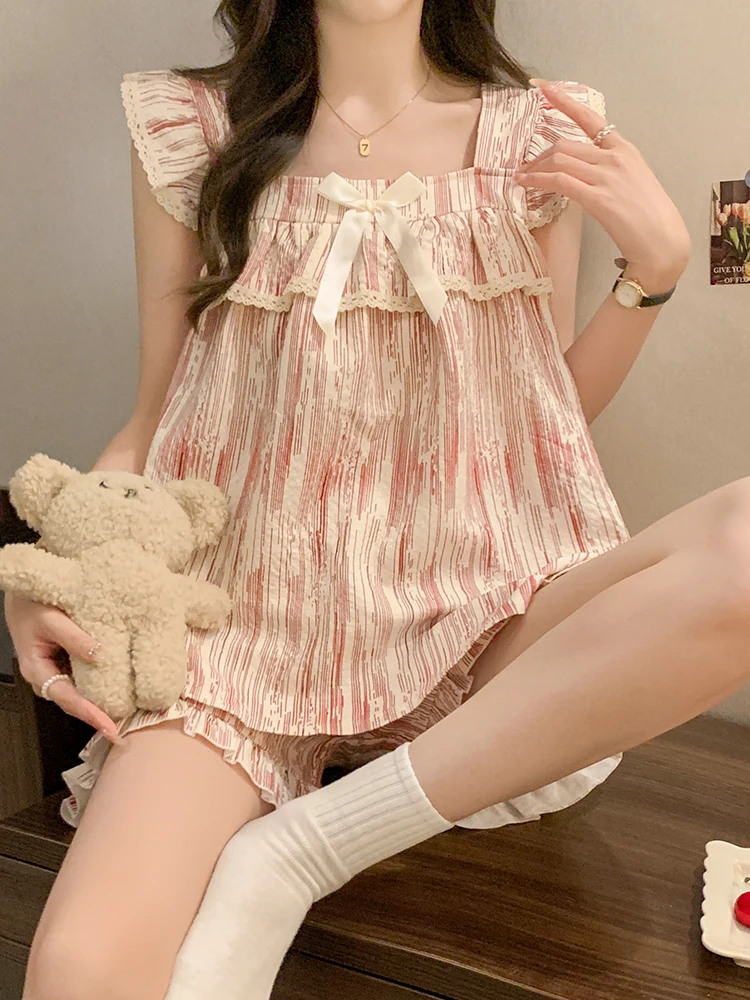 Sweet Ele One-Piece Strap Spwear Women's Cotton Gauze Home Clothes Summer New Sle Comfortable Breathable ort Pants
Sweet Ele One-Piece Strap Spwear Women's Cotton Gauze Home Clothes Summer New Sle Comfortable Breathable ort Pants