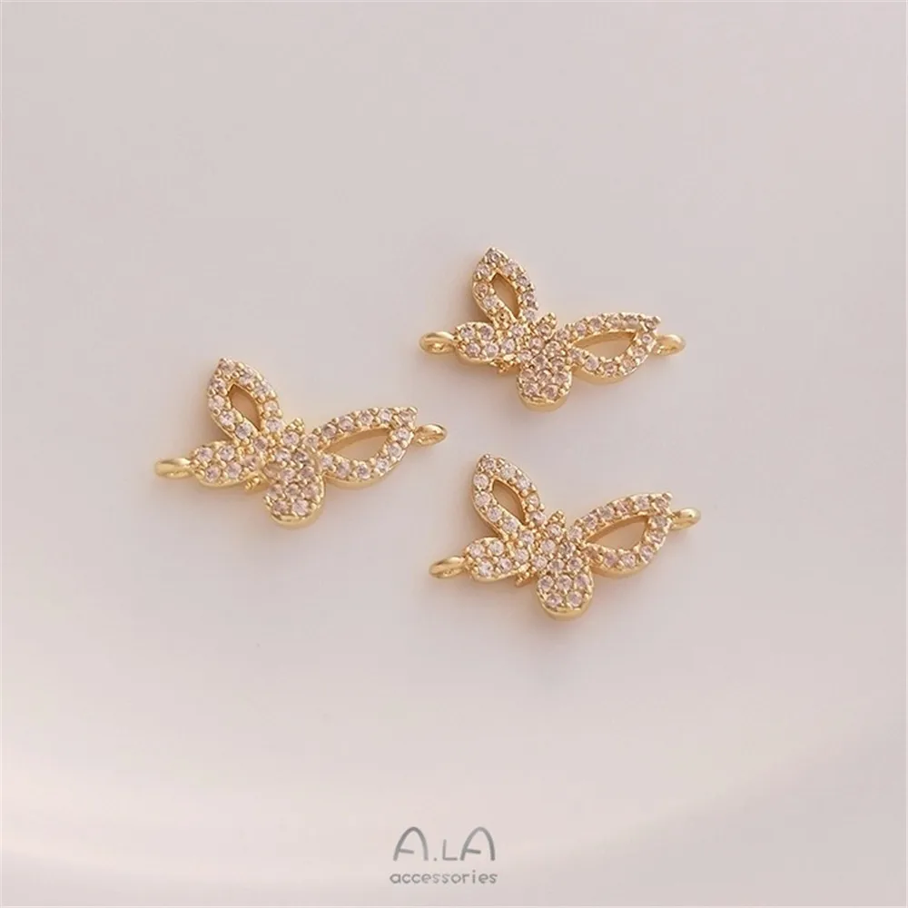 14K Gold Color-presting Zircon Butterfly Double Ring Accessories Handmade Diy Bracelet Earrings Earrings Necklace Accessories
14K Gold Color-presting Zircon Butterfly Double Ring Accessories Handmade Diy Bracelet Earrings Earrings Necklace Accessories