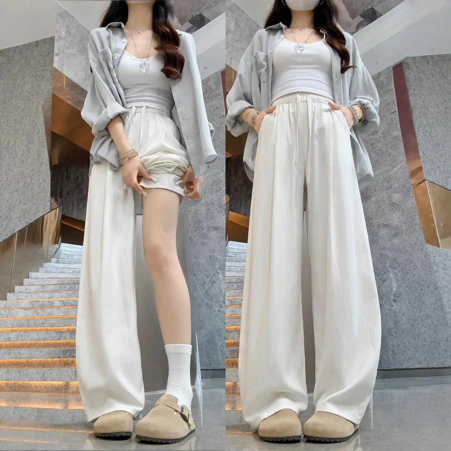 White Linen Wide Leg Pants Women Summer Thin New Loose Bf Lazy Style Small Size Sun Protection Wide Leg Pants Casual High Waist
White Linen Wide Leg Pants Women Summer Thin New Loose Bf Lazy Style Small Size Sun Protection Wide Leg Pants Casual High Waist