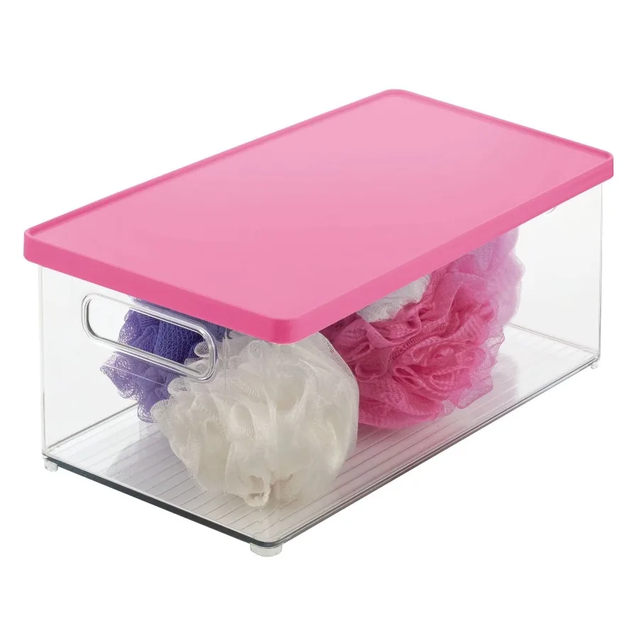 Plastic Storage Bin Box Container with Lid and Handles - Clear/Rose Pink
Plastic Storage Bin Box Container with Lid and Handles - Clear/Rose Pink