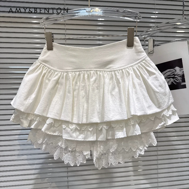 Retro Design Solid Color Lace Edge Women's Skirt 2026 Summer New Sweet Cool Fashion High Waist Versatile Y2k Mini Skirts Ladies
Retro Design Solid Color Lace Edge Women's Skirt 2026 Summer New Sweet Cool Fashion High Waist Versatile Y2k Mini Skirts Ladies