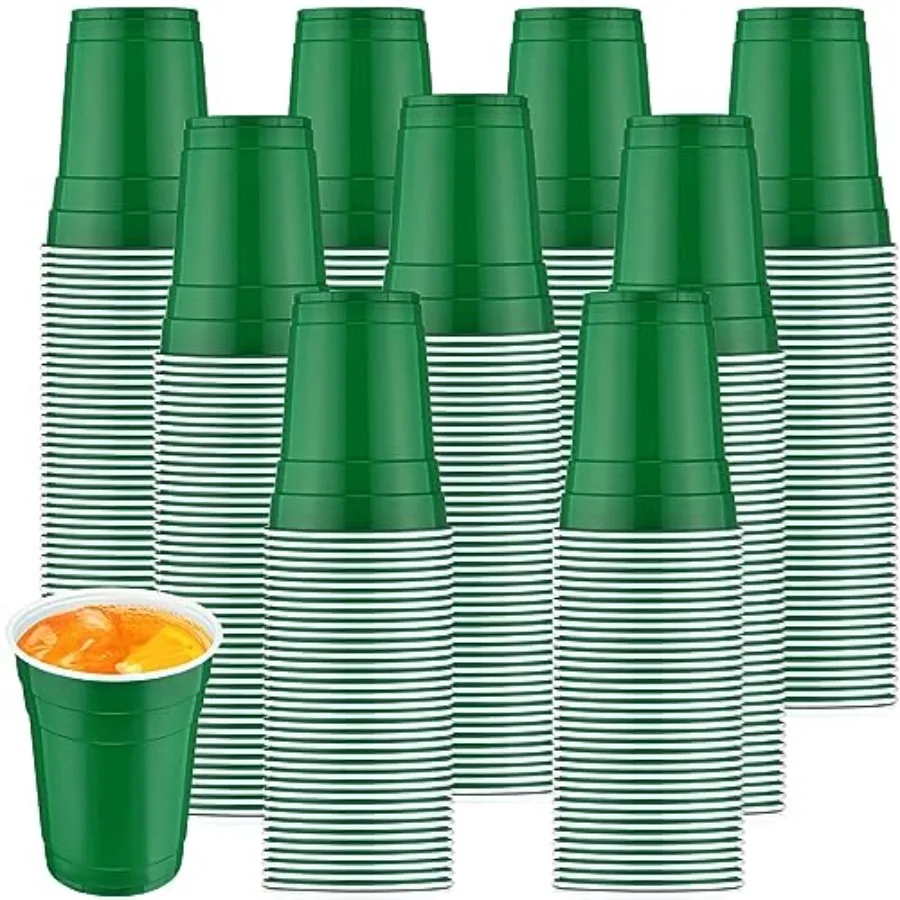 200 Pack 16 oz Green Plastic Cups, Heavy Duty Disposable Party Cups Bulk for Events, Catering, Weddings, St. Patrick's Day, Lar
200 Pack 16 oz Green Plastic Cups, Heavy Duty Disposable Party Cups Bulk for Events, Catering, Weddings, St. Patrick's Day, Lar