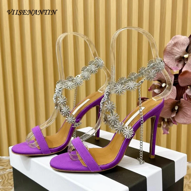 Luxury Rhinestone Chain High Heel Modern Sandals Women Open Toe Stilettos Heel One Strap Sexy Ladies Party Wedding Shoes Pumps
Luxury Rhinestone Chain High Heel Modern Sandals Women Open Toe Stilettos Heel One Strap Sexy Ladies Party Wedding Shoes Pumps