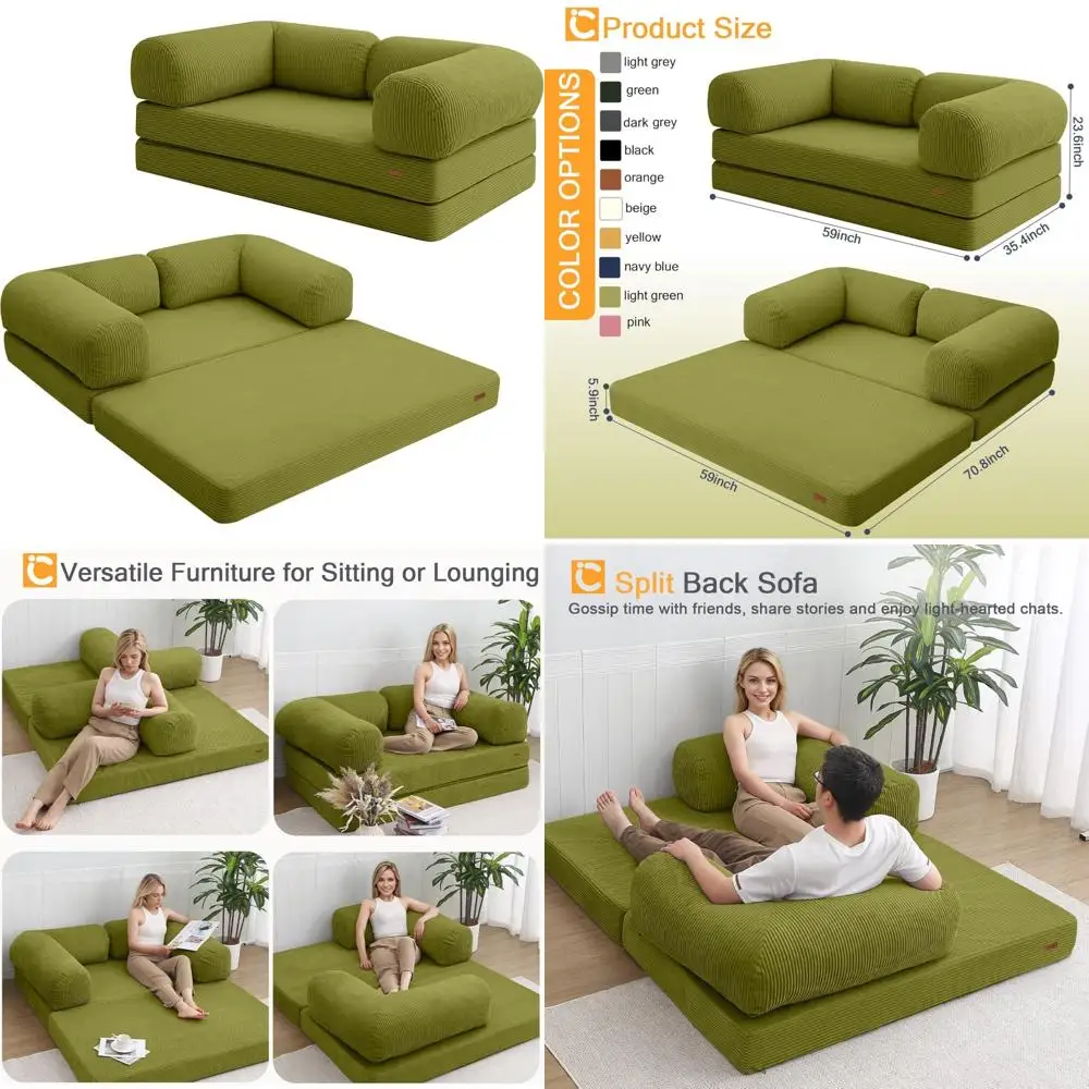 Складной диван-кровать размера «queen-size» 4 в 1, подлокотниками, раскладной напольный диван, футон, матрас для сна и раскладной стул
Складной диван-кровать размера «queen-size» 4 в 1, подлокотниками, раскладной напольный диван, футон, матрас для сна и раскладной стул