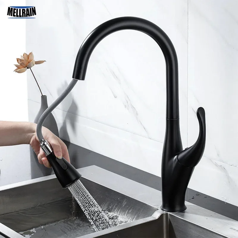 Pull Out Matte Black Kitchen Tap Brass Luxury Deck Mount Sink Faucet Hot & Cold Mixer Unique Design Tapware
Pull Out Matte Black Kitchen Tap Brass Luxury Deck Mount Sink Faucet Hot & Cold Mixer Unique Design Tapware