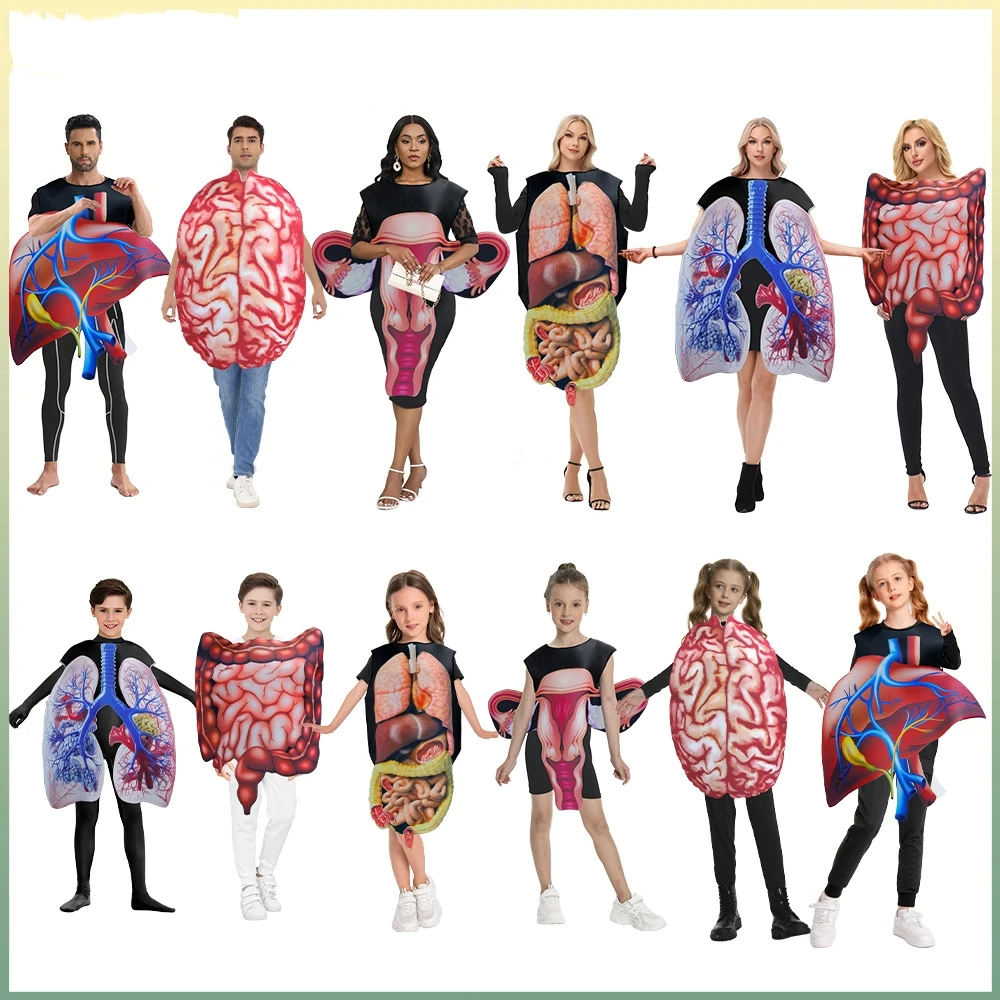 New Halloween Digital Printing Sponge Clothing Holiday Party Cosplay Human Organ Heart Children Adult Stage Drama Funny Costumes
New Halloween Digital Printing Sponge Clothing Holiday Party Cosplay Human Organ Heart Children Adult Stage Drama Funny Costumes