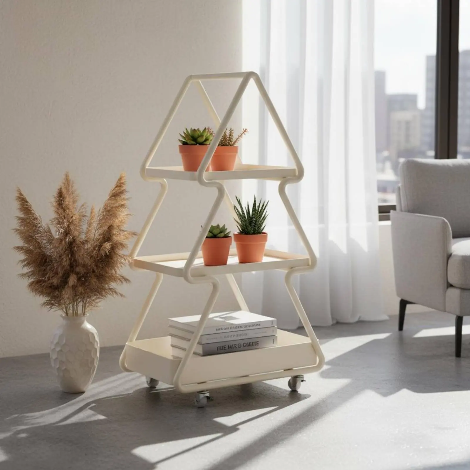 Christmas Tree Shaped Rolling Cart Sturdy Construction 3-Tier Mobile Storage Rack 3-Tier Rolling Cart Full Rotation Casters
Christmas Tree Shaped Rolling Cart Sturdy Construction 3-Tier Mobile Storage Rack 3-Tier Rolling Cart Full Rotation Casters