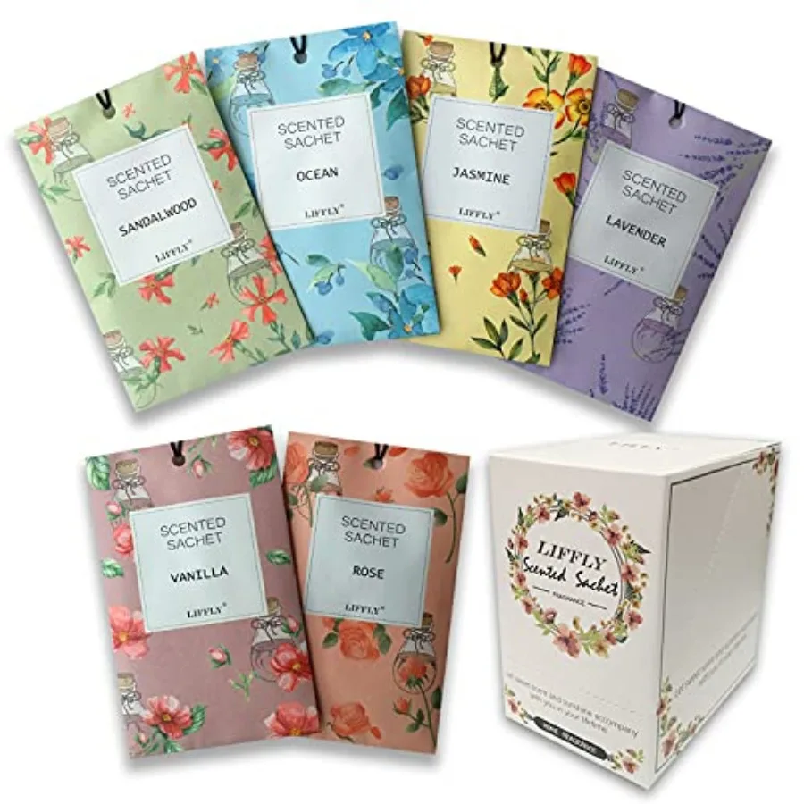 14 Packs Scented Sachets for Drawers and Closets Lavender Rose Jasmine Ocean Vanilla Sandalwood 6 Different Scent Gift Box
14 Packs Scented Sachets for Drawers and Closets Lavender Rose Jasmine Ocean Vanilla Sandalwood 6 Different Scent Gift Box