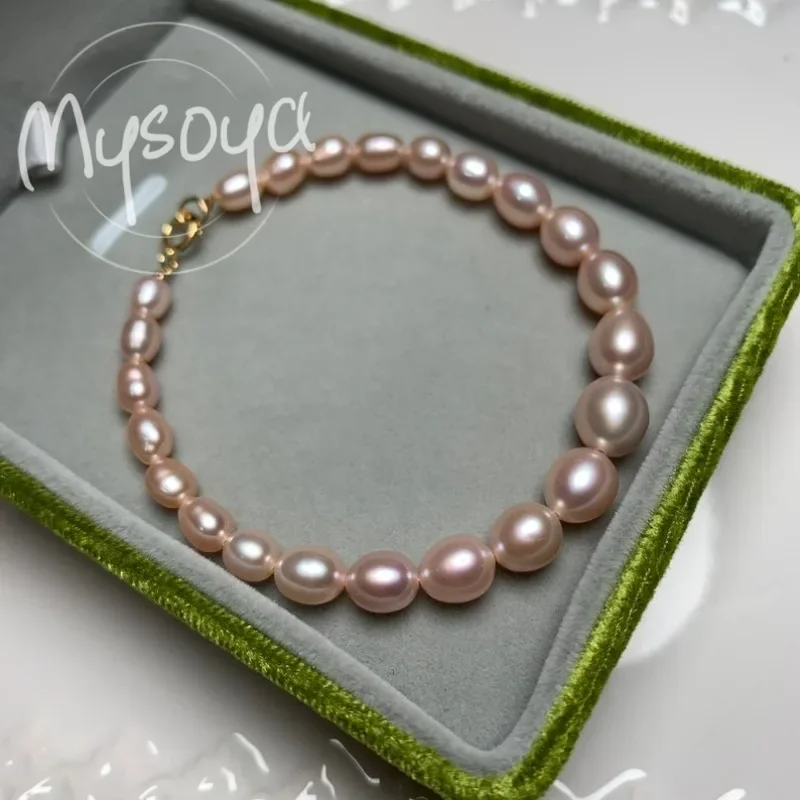 MYSOYA Pink Rice-shaped Freshwater Pearl Bracelet 7-8mm With Gift Box For Her/Him Birthday/Wedding/Christmas/New Year Gifts
MYSOYA Pink Rice-shaped Freshwater Pearl Bracelet 7-8mm With Gift Box For Her/Him Birthday/Wedding/Christmas/New Year Gifts