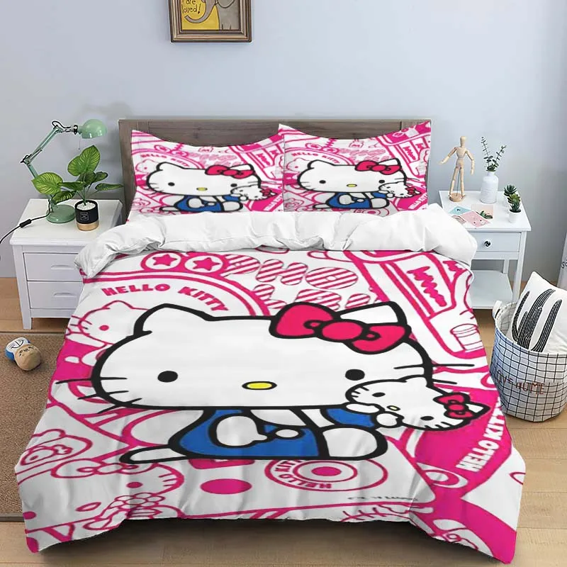 Комплект постельного белья с 3D рисунком из японского аниме «Hello Kitty»
Комплект постельного белья с 3D рисунком из японского аниме «Hello Kitty»