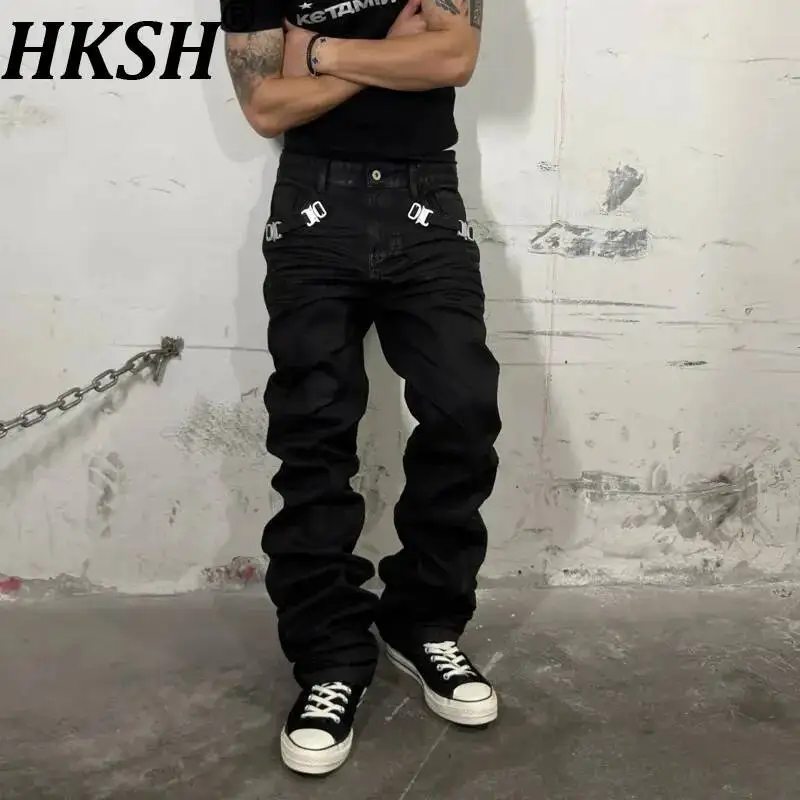 HKSH Spring Autumn New Men Tide Chic Ins Skinny Slim-Fit Stacked Waxed Denim Pants Gothic Retro Jeans Metal Buckle Vibe HK25522
HKSH Spring Autumn New Men Tide Chic Ins Skinny Slim-Fit Stacked Waxed Denim Pants Gothic Retro Jeans Metal Buckle Vibe HK25522