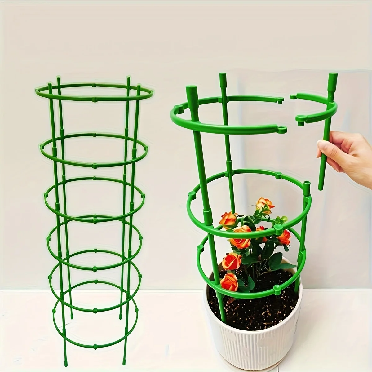Adjustable Green Checkered Gardening Climbing Vine Support Ring 5-15 Layers 30-90cm Lightweight Durable Plant Climbing Support
Adjustable Green Checkered Gardening Climbing Vine Support Ring 5-15 Layers 30-90cm Lightweight Durable Plant Climbing Support