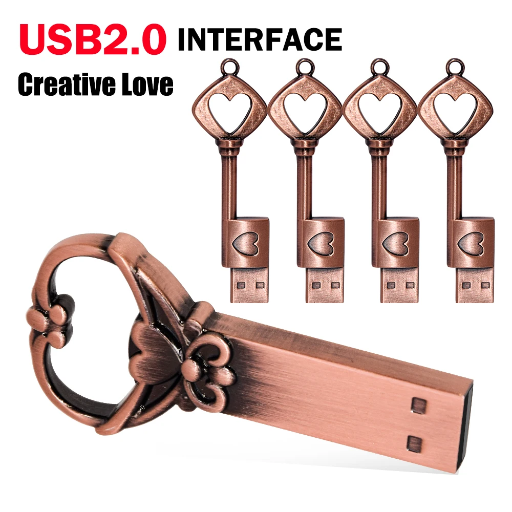 Copper love heart shaped key USB 2.0 flash drive pendrive pen drive 4gb 8GB 16gb 32gb 64GB metal keys memory Stick wedding gift
Copper love heart shaped key USB 2.0 flash drive pendrive pen drive 4gb 8GB 16gb 32gb 64GB metal keys memory Stick wedding gift