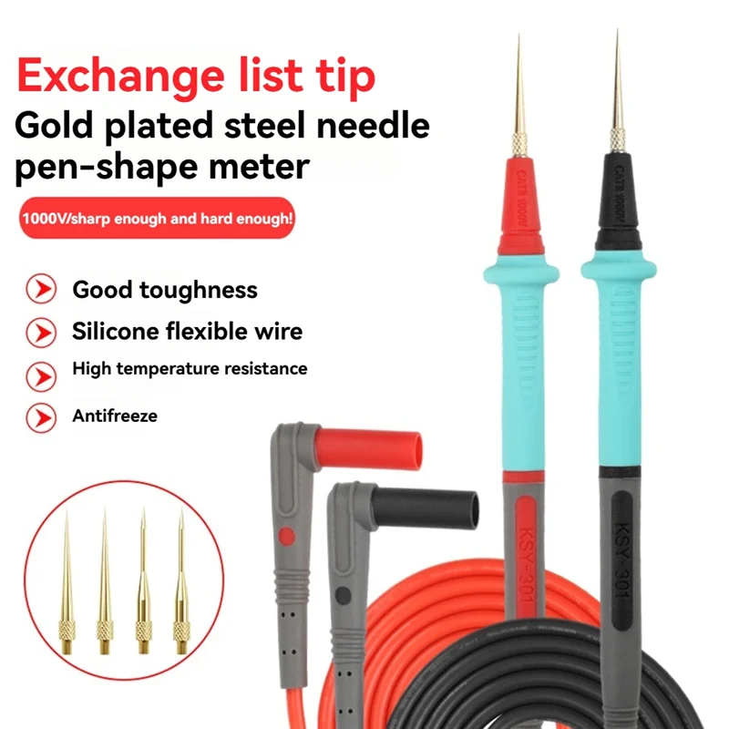 【Rushed】Мультиметр из нержавеющей стали, ручка, набор силиконовых тестовых проводов, сменный позолоченный зонд 0,1 мм для цифрового мультиметра
【Rushed】Мультиметр из нержавеющей стали, ручка, набор силиконовых тестовых проводов, сменный позолоченный зонд 0,1 мм для цифрового мультиметра
