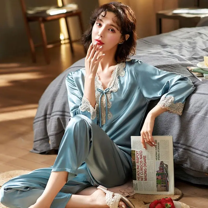 Pajama Pants Set Women's Clothing Homewear Spring Autumn Lace Comfortable Soft Simple Casual Breathable Loose Fit Large Size
Pajama Pants Set Women's Clothing Homewear Spring Autumn Lace Comfortable Soft Simple Casual Breathable Loose Fit Large Size