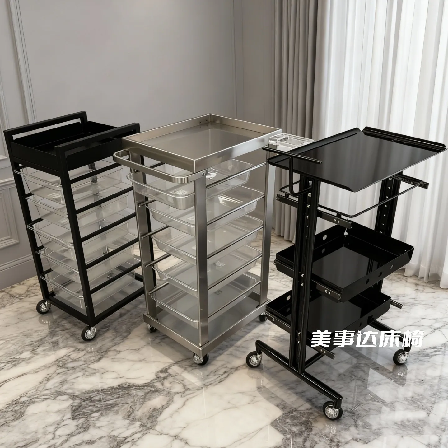 Stainless steel rack for hair salon, barber shop, barber shop storage, folding cart, tool cabinet display rack
Stainless steel rack for hair salon, barber shop, barber shop storage, folding cart, tool cabinet display rack