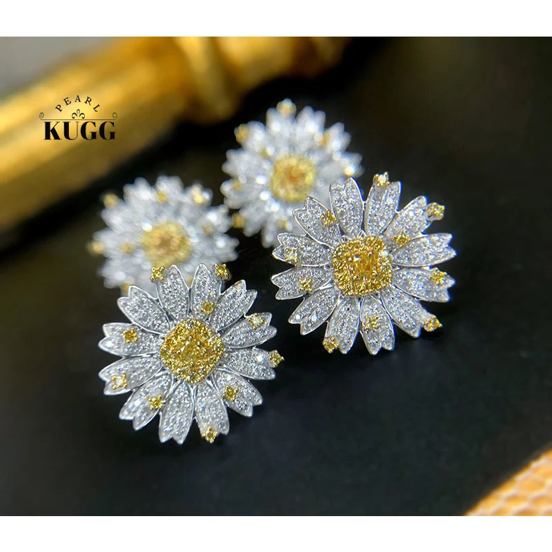 KUGG серьги из 100% белого золота 18 карат, женские серьги-гвоздики из настоящего натурального желтого бриллианта, романтический цветочный дизайн, высокие свадебные украшения
KUGG серьги из 100% белого золота 18 карат, женские серьги-гвоздики из настоящего натурального желтого бриллианта, романтический цветочный дизайн, высокие свадебные украшения