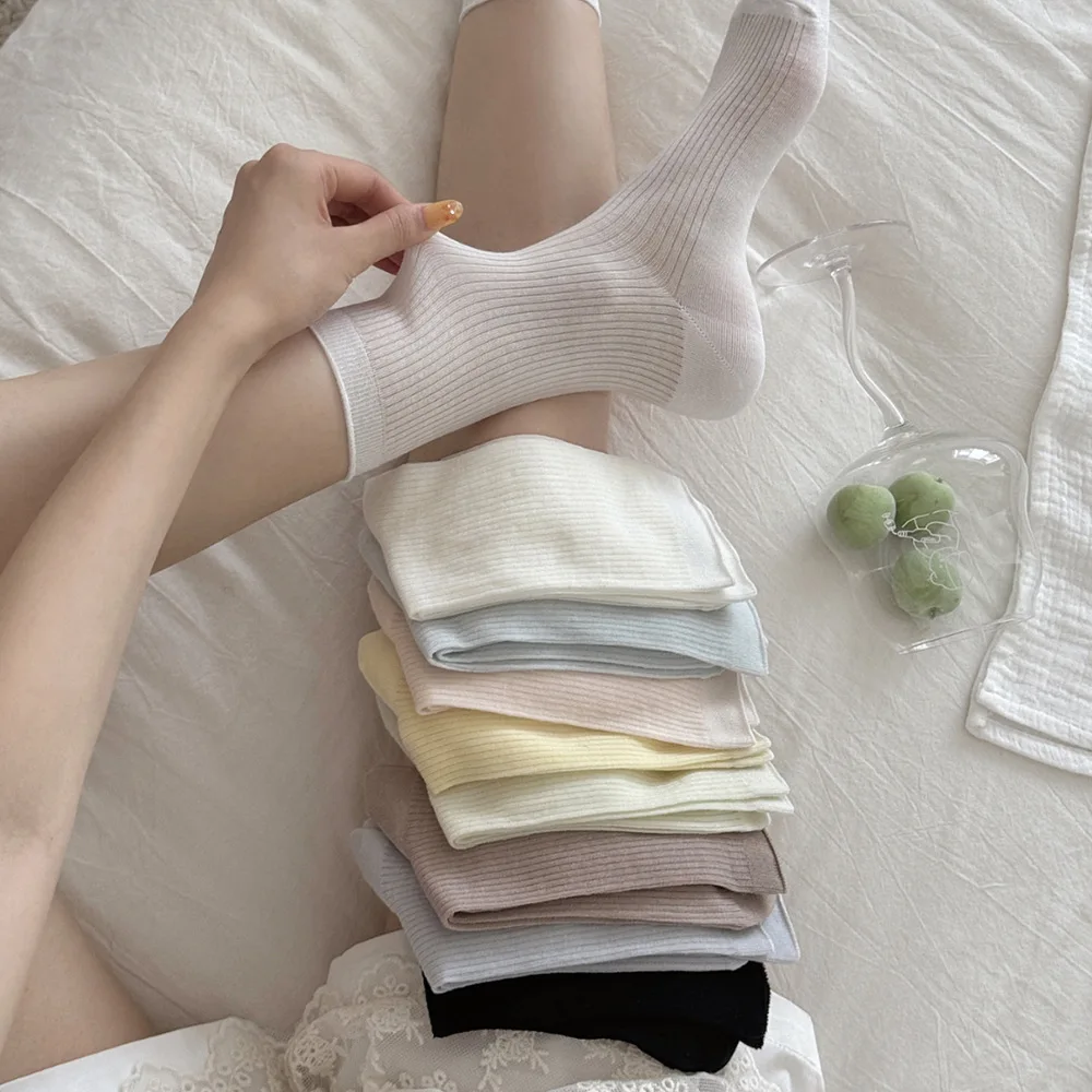 Женские носки, летние тонкие дышащие однотонные шелковые длинные носки, корейские модные повседневные женские уличные носки для девочек, средние носки-трубы
Женские носки, летние тонкие дышащие однотонные шелковые длинные носки, корейские модные повседневные женские уличные носки для девочек, средние носки-трубы