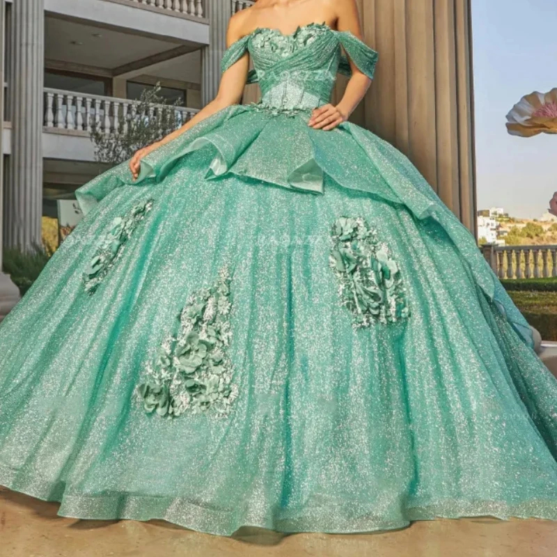 Customized Lime Green Princess Quinceanera Dress Off Shoulder Flower Sweet 16 14 Dress Graduation Prom Gown vestidos de 15 ano
Customized Lime Green Princess Quinceanera Dress Off Shoulder Flower Sweet 16 14 Dress Graduation Prom Gown vestidos de 15 ano