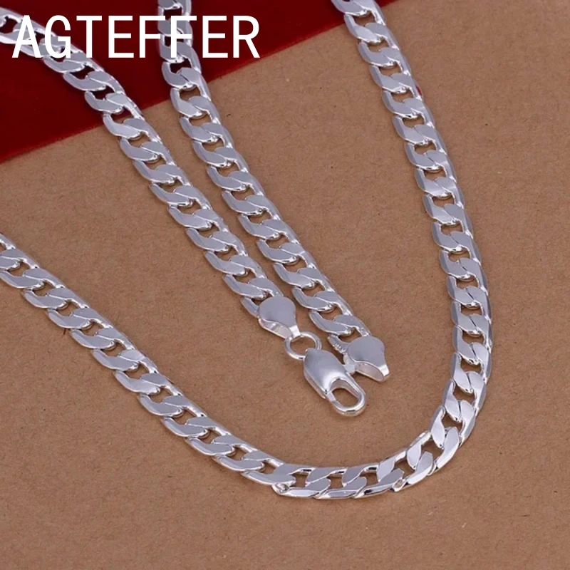Fine 925 Sterling Silver Necklace exquisite noble luxury gorgeous charm fashion 6MM men solid wedding chain women jewelry
Fine 925 Sterling Silver Necklace exquisite noble luxury gorgeous charm fashion 6MM men solid wedding chain women jewelry