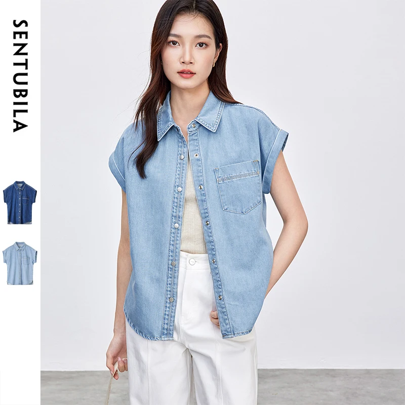 SENTUBILA Women's Clothing Trend 2025 Summer Vintage Streetwear Denim Shirt Casual Lapel Short Sleeve Cotton Outerwear W52C87903
SENTUBILA Women's Clothing Trend 2025 Summer Vintage Streetwear Denim Shirt Casual Lapel Short Sleeve Cotton Outerwear W52C87903