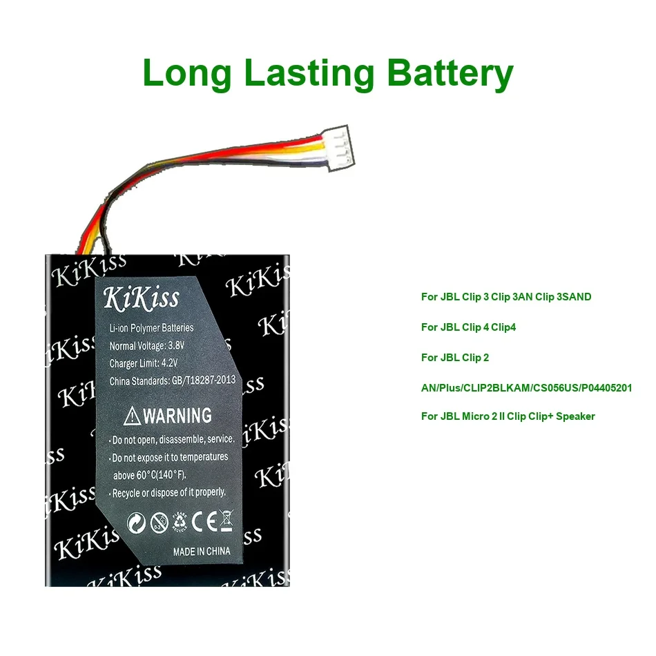 Battery Reliable Power FT403048P GSP383555 L0721-LF 1300-1500mAh For Jbl Micro 2 Clip clip+ 2 3 3AN 3SAND 4 Plus II
Battery Reliable Power FT403048P GSP383555 L0721-LF 1300-1500mAh For Jbl Micro 2 Clip clip+ 2 3 3AN 3SAND 4 Plus II