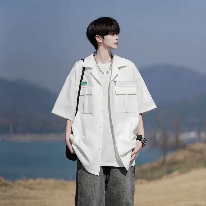 GIOIOMen's Half Sleeve Shirt,2025Spring Summer New Multi-Pocket Navy Collar Cargo Loose Plus Size Shirt,Fashionmen`s clothing
GIOIOMen's Half Sleeve Shirt,2025Spring Summer New Multi-Pocket Navy Collar Cargo Loose Plus Size Shirt,Fashionmen`s clothing