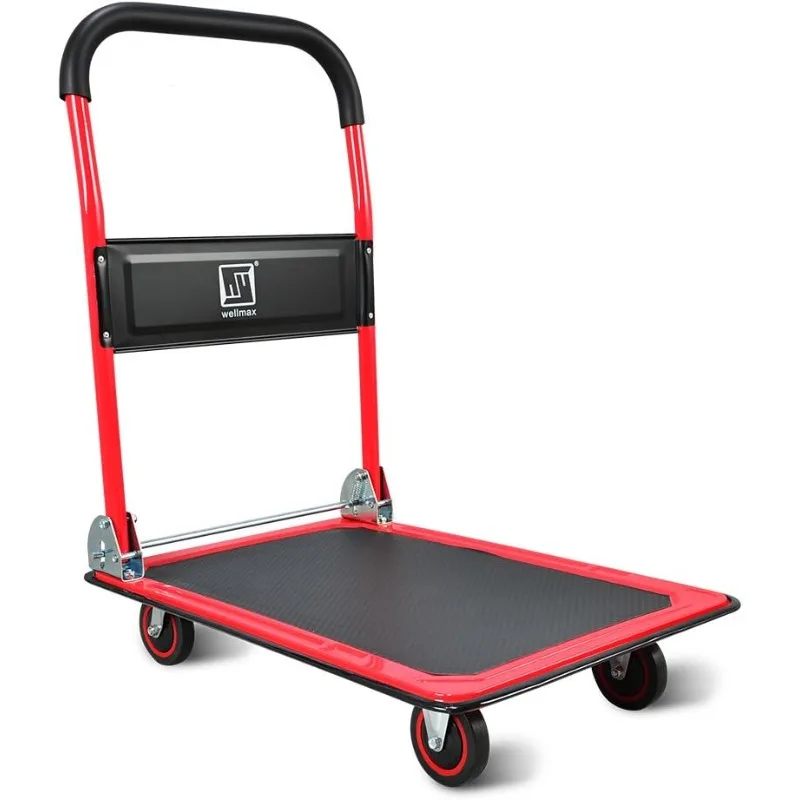 Push Cart Dolly by Wellmax, Moving Platform Hand Truck, Foldable for Easy Storage and 360 Degree with 660lb Weight Capacity, Red
Push Cart Dolly by Wellmax, Moving Platform Hand Truck, Foldable for Easy Storage and 360 Degree with 660lb Weight Capacity, Red