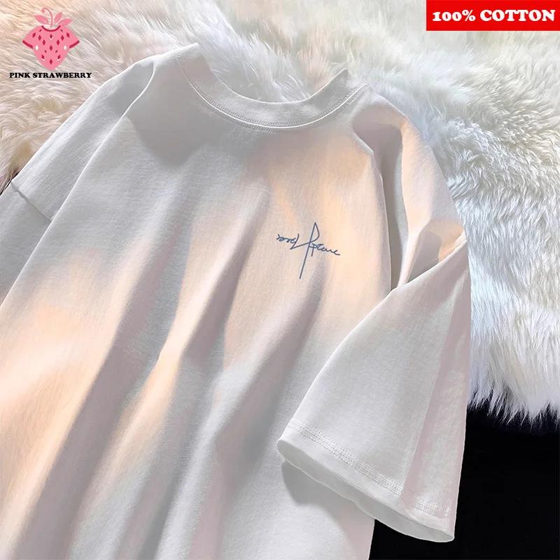 100% Cotton White T-shirt Men's Summer 2025 New American style Letter Print Tee Short sleeve Loose Casual Y2k Top mens clothing
100% Cotton White T-shirt Men's Summer 2025 New American style Letter Print Tee Short sleeve Loose Casual Y2k Top mens clothing