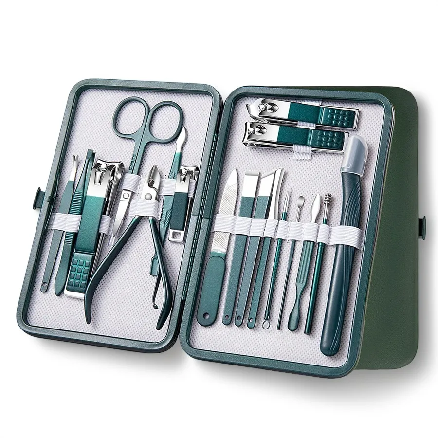 -18 Pcs Manicure Set Nail Clippers Kit Professional Stainless Steel Nail Care Tools with Leather Travel Man and Women
-18 Pcs Manicure Set Nail Clippers Kit Professional Stainless Steel Nail Care Tools with Leather Travel Man and Women