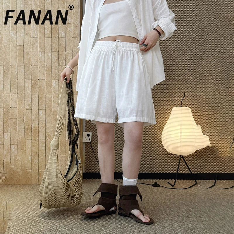 FANAN Summer New French Stylel Inen Sunscreen Shorts For Women Casual Loose-Fit Elastic Drawstring Cotton-Linen Shorts Female
FANAN Summer New French Stylel Inen Sunscreen Shorts For Women Casual Loose-Fit Elastic Drawstring Cotton-Linen Shorts Female