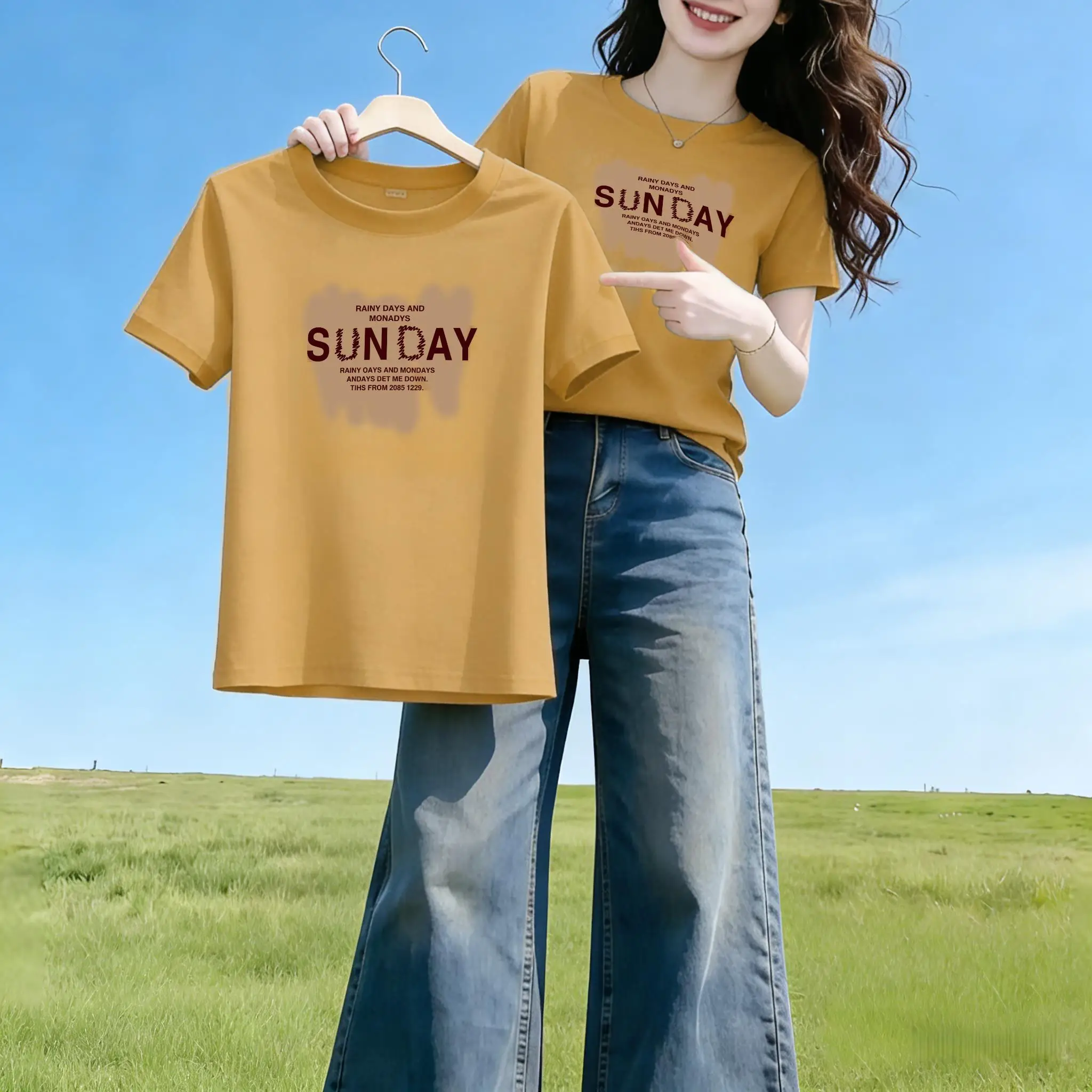 2026 New Style Casual Shoulder Short Sleeve T-Shirt Women's Men's Base Shirt Breathable Polyester Fiber round Neck Letter Print
2026 New Style Casual Shoulder Short Sleeve T-Shirt Women's Men's Base Shirt Breathable Polyester Fiber round Neck Letter Print