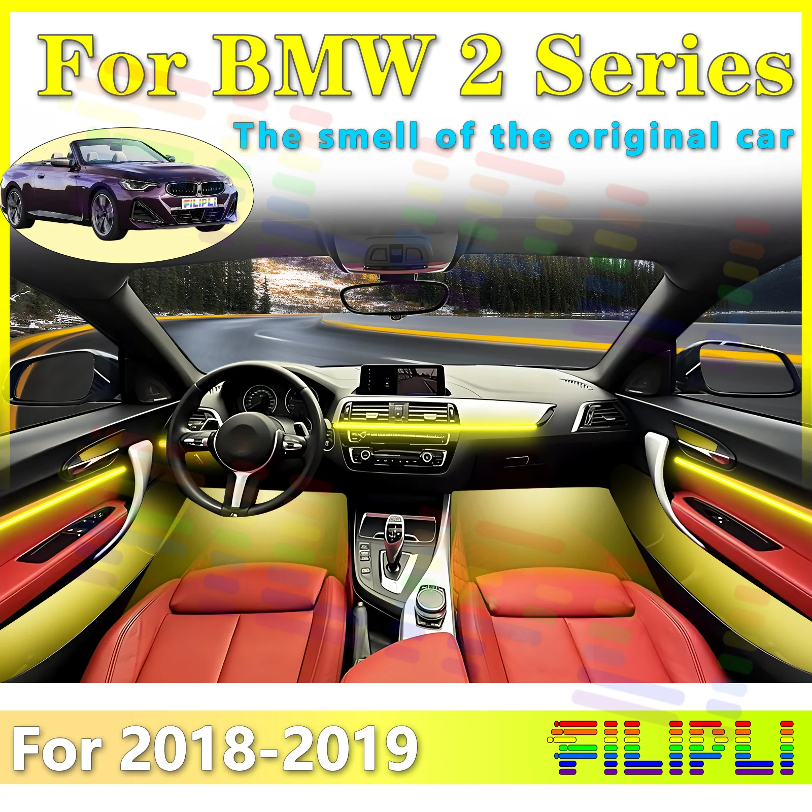 FILIPLI для BMW 2 серии 2-го поколения, четырехдверные, четырехместные, экологические светодиодные ленты для интерьера с приложением и ограниченным цветом Op
FILIPLI для BMW 2 серии 2-го поколения, четырехдверные, четырехместные, экологические светодиодные ленты для интерьера с приложением и ограниченным цветом Op