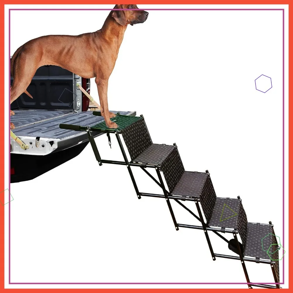Foldable 5-Step Dog Stairs, Metal Frame, Lightweight & Portable Pet Ladder for Cars, SUVs & High Beds, Supports up to 150 lbs
Foldable 5-Step Dog Stairs, Metal Frame, Lightweight & Portable Pet Ladder for Cars, SUVs & High Beds, Supports up to 150 lbs