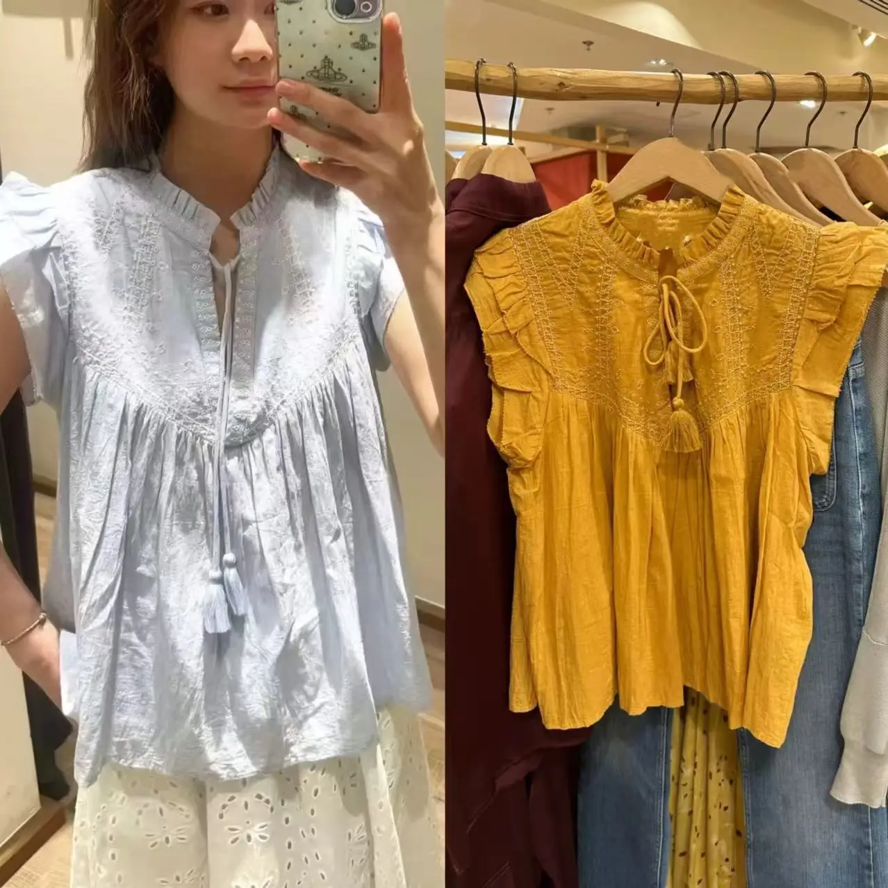 Sweet Embroidered Ruffle Sve irt French Sle Loose Fit Cotton 00% Lace Cotton Early Autumn New Sle Faionable Women...
Sweet Embroidered Ruffle Sve irt French Sle Loose Fit Cotton 00% Lace Cotton Early Autumn New Sle Faionable Women...