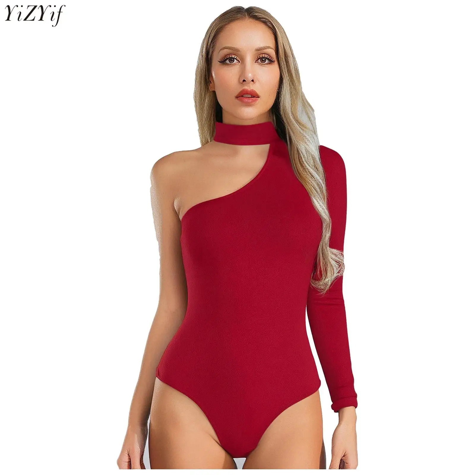 Women One Shoulder Bodysuit Gymnastics Ballet Dance Workout Dancewear Casual Mock Neck Long Sleeve Solid Color Leotard Rompers
Women One Shoulder Bodysuit Gymnastics Ballet Dance Workout Dancewear Casual Mock Neck Long Sleeve Solid Color Leotard Rompers