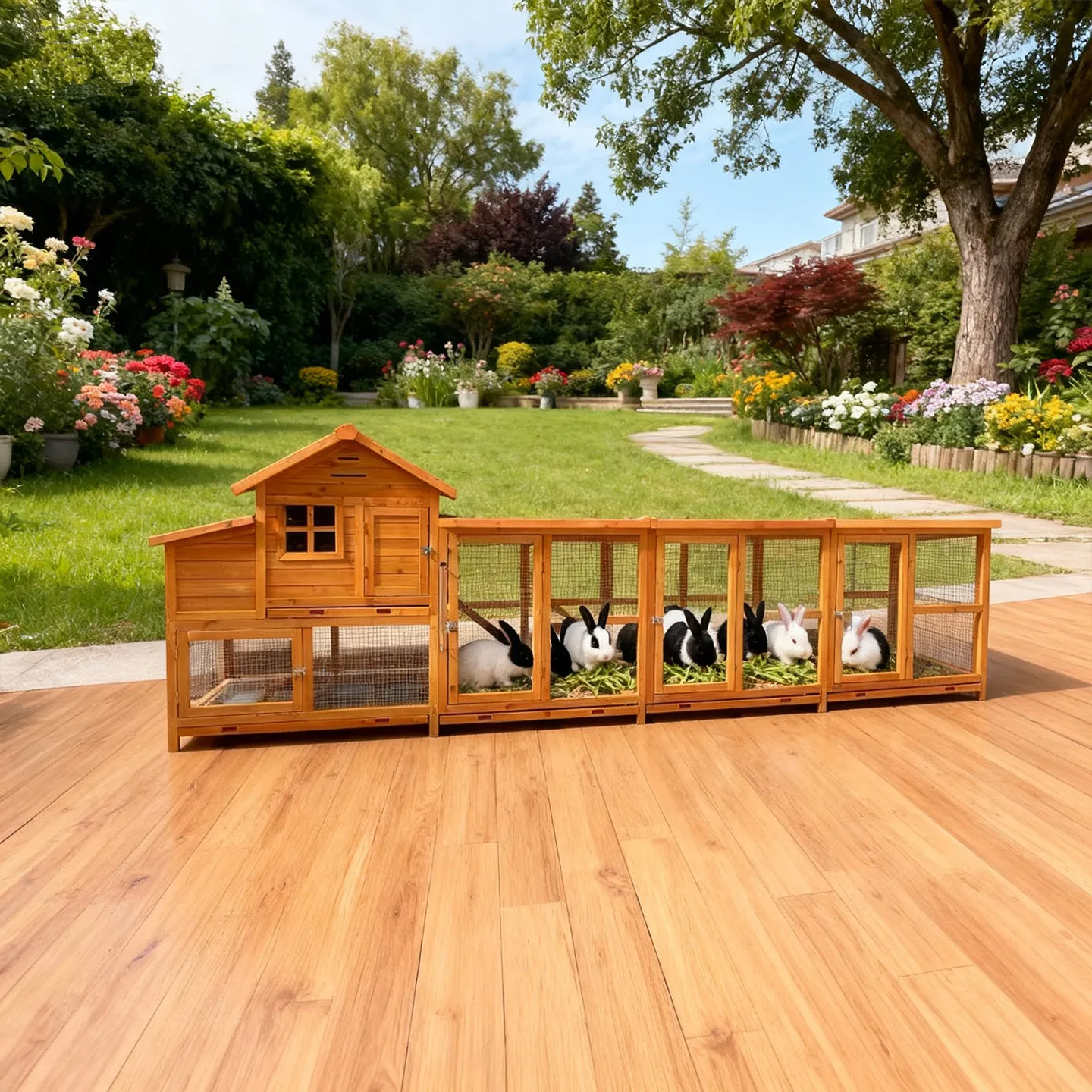 Outdoor wooden rabbit cage, special cage for chickens, yard under the laying hen nest, kindergarten pet cage, household chicken
Outdoor wooden rabbit cage, special cage for chickens, yard under the laying hen nest, kindergarten pet cage, household chicken